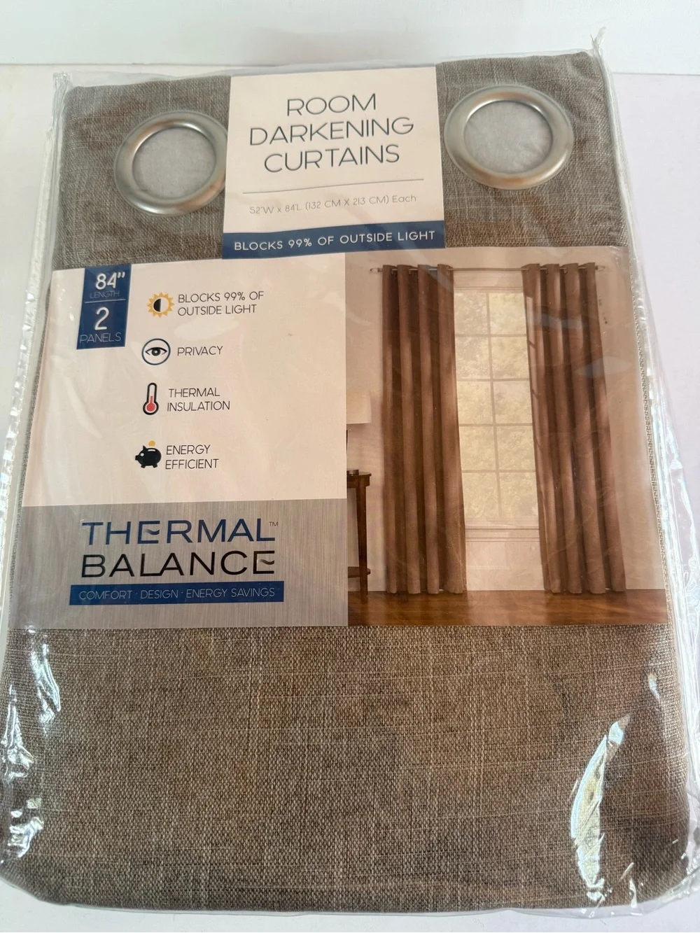 Thermal Balance Room Darkening Curtains with Grommets